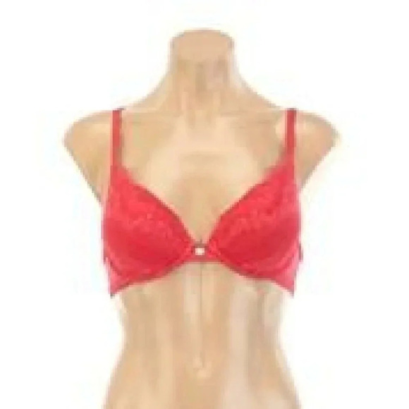 32B DKNY 453237 Perfect Profile Push-Up T-Shirt Underwire Bra Red NWT NEW WITH - Picture 6 of 7